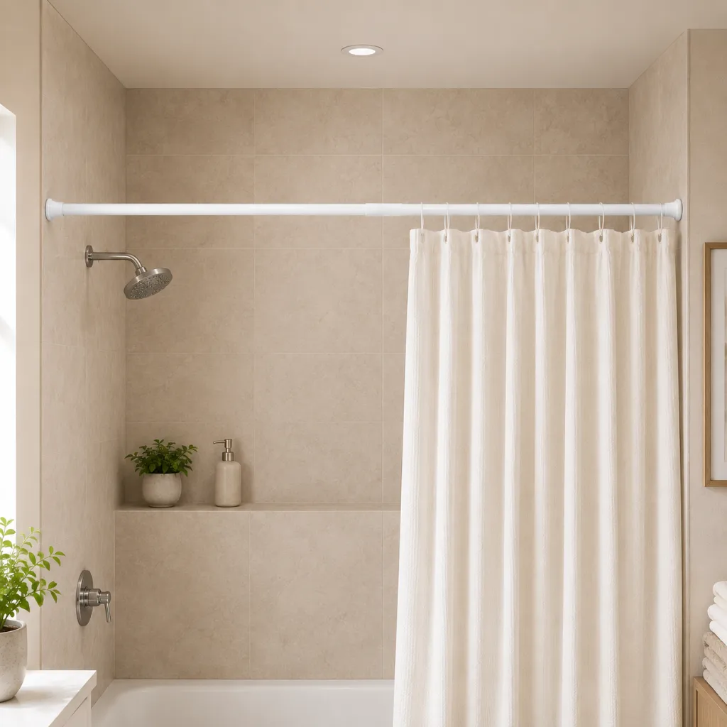 Adjustable Shower Curtain Tension Rod 42-72 - Assorted.webp