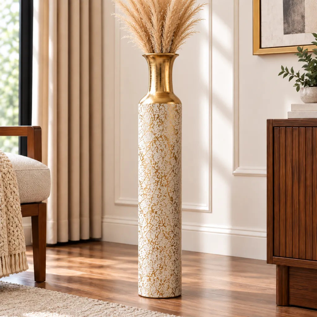 Embossed Metal Decorative Vase - Assorted-2.webp