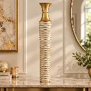 Gold and Beige Metal Decorative Vase - 34.webp