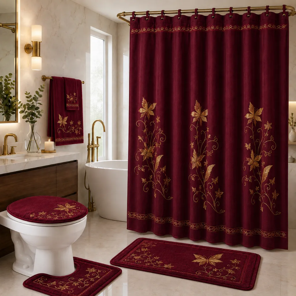 18 Piece Embroidery Bath Set Butterfly