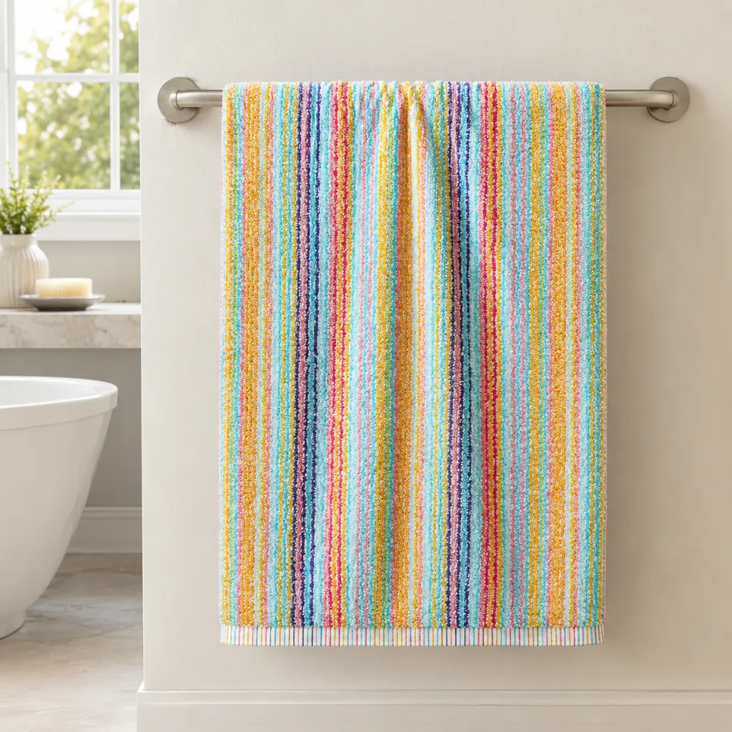 [TW-400L-AS-4882] American Stripe Bath Towel 27x54 - 4882