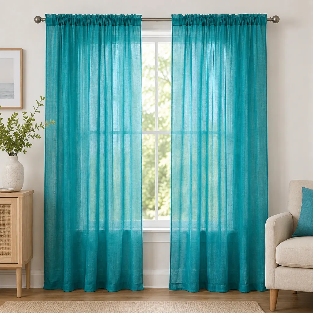 [WC-ASTRO] Astro Textured Sheer Window Curtain Rod Pocket 54" x 90"