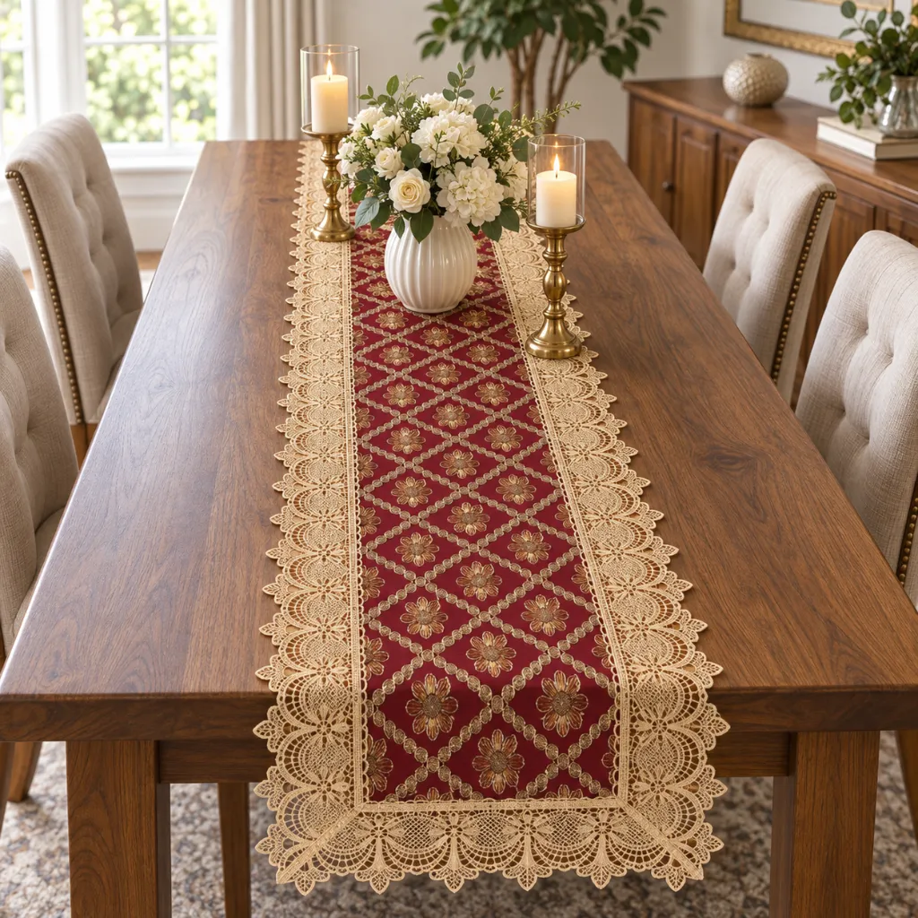 Embroidered Runner 16" x 72" - 8386
