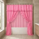 Fabric Double Swag Shower Curtain Set - Assorted 9800
