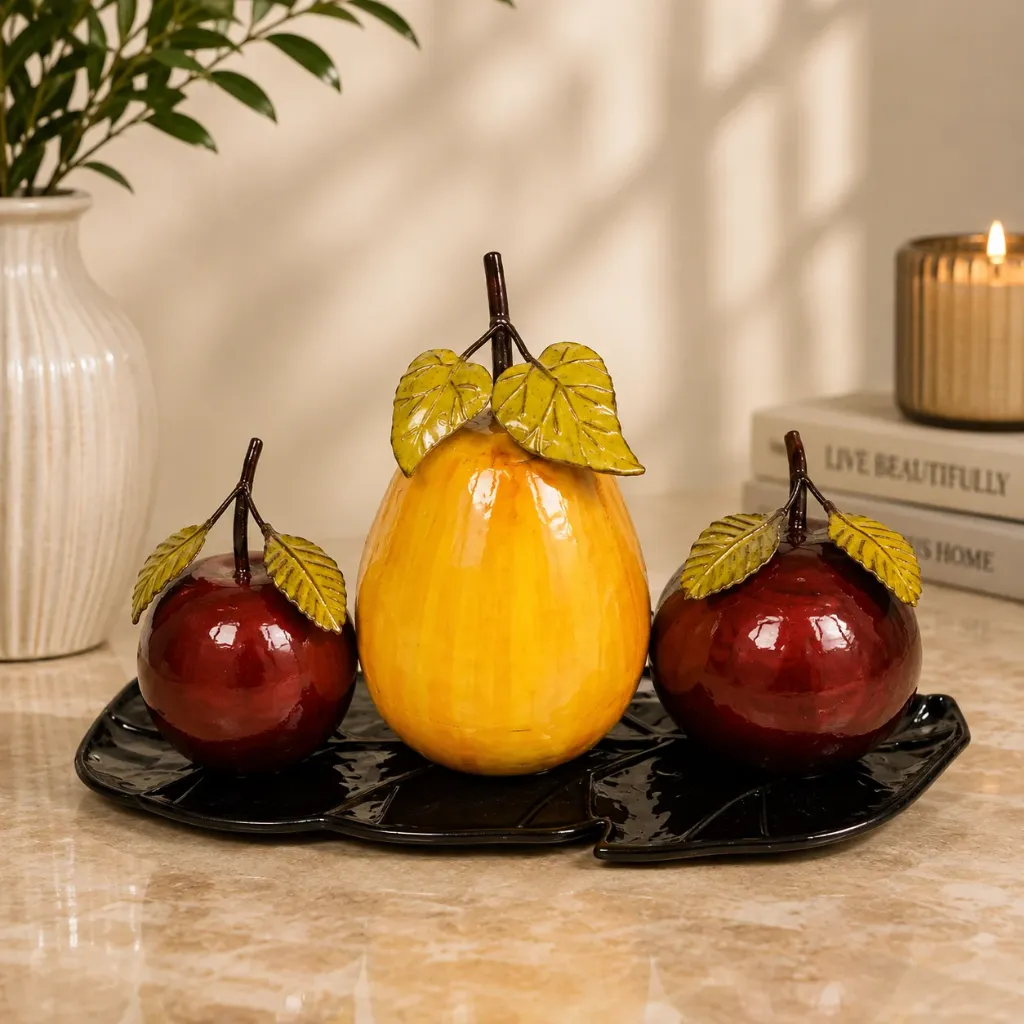 [HD-4PFT-104] Metal Artificial Fruit Centerpiece Sculpture Decor - 19" x 9"