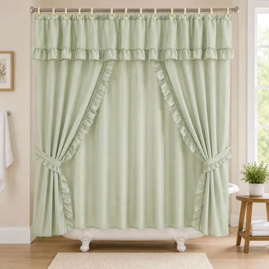 Vinyl Shower Curtain and Ring Set 70" x 72" - 839