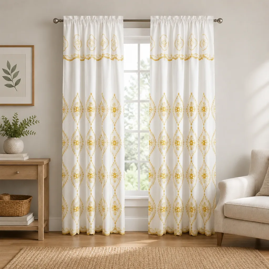 [WC-ARCADIA-EP-GLD] Arcadia Embroidered Panel 54" x 90" (Gold)