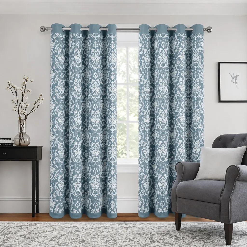 [WC-CRESSIDA-RBO-BLUE] Cressida Reversible Blackout Grommet Panel 84" (Blue)