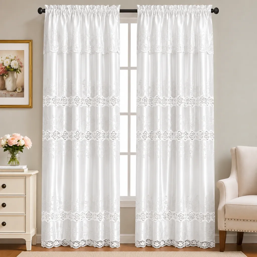 Everley Rod Pocket Window Panel 48" x 84" (White)