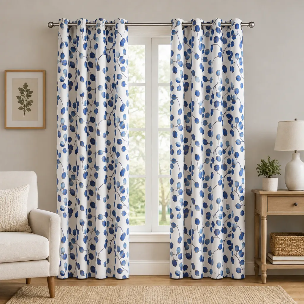 Lena Printed Blackout Panel 54" x 84" (Blue)