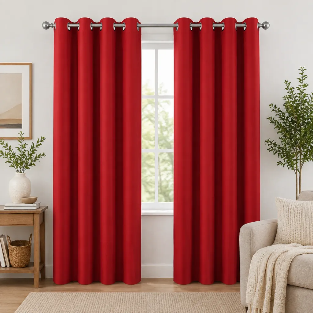 Malika Blackout Panel 52" x 84" (Red)