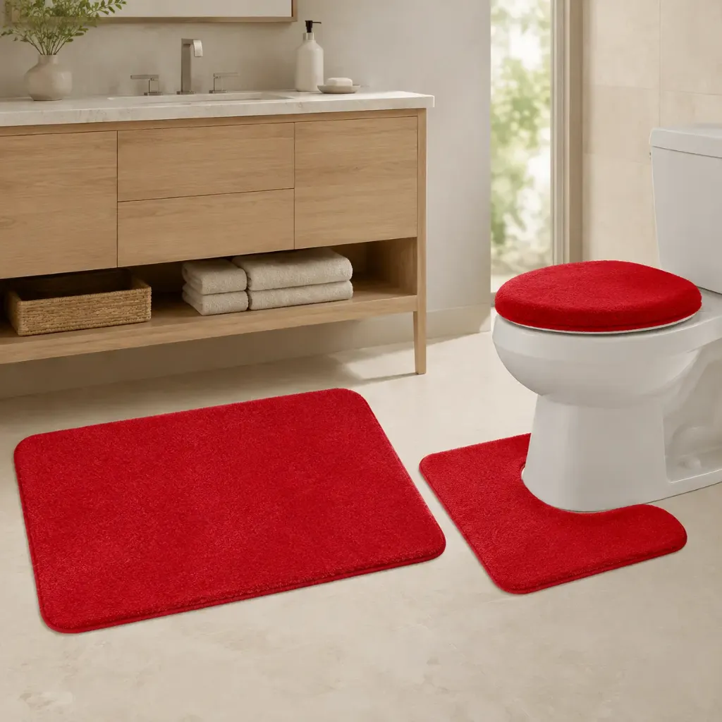 Milan 3 Piece Bathroom Set (Red)