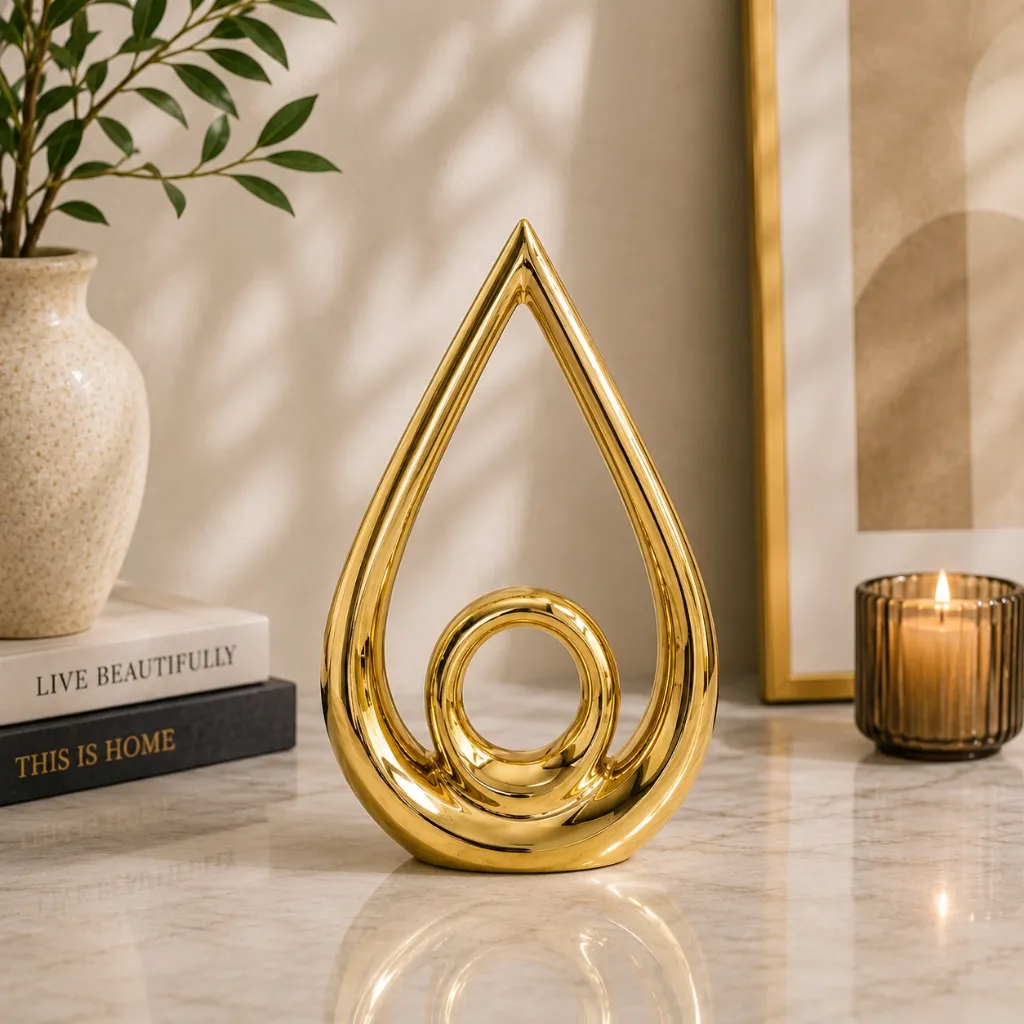 [HD-DS-101-G] Modern Polyresin Sculpture - 14" (Gold)