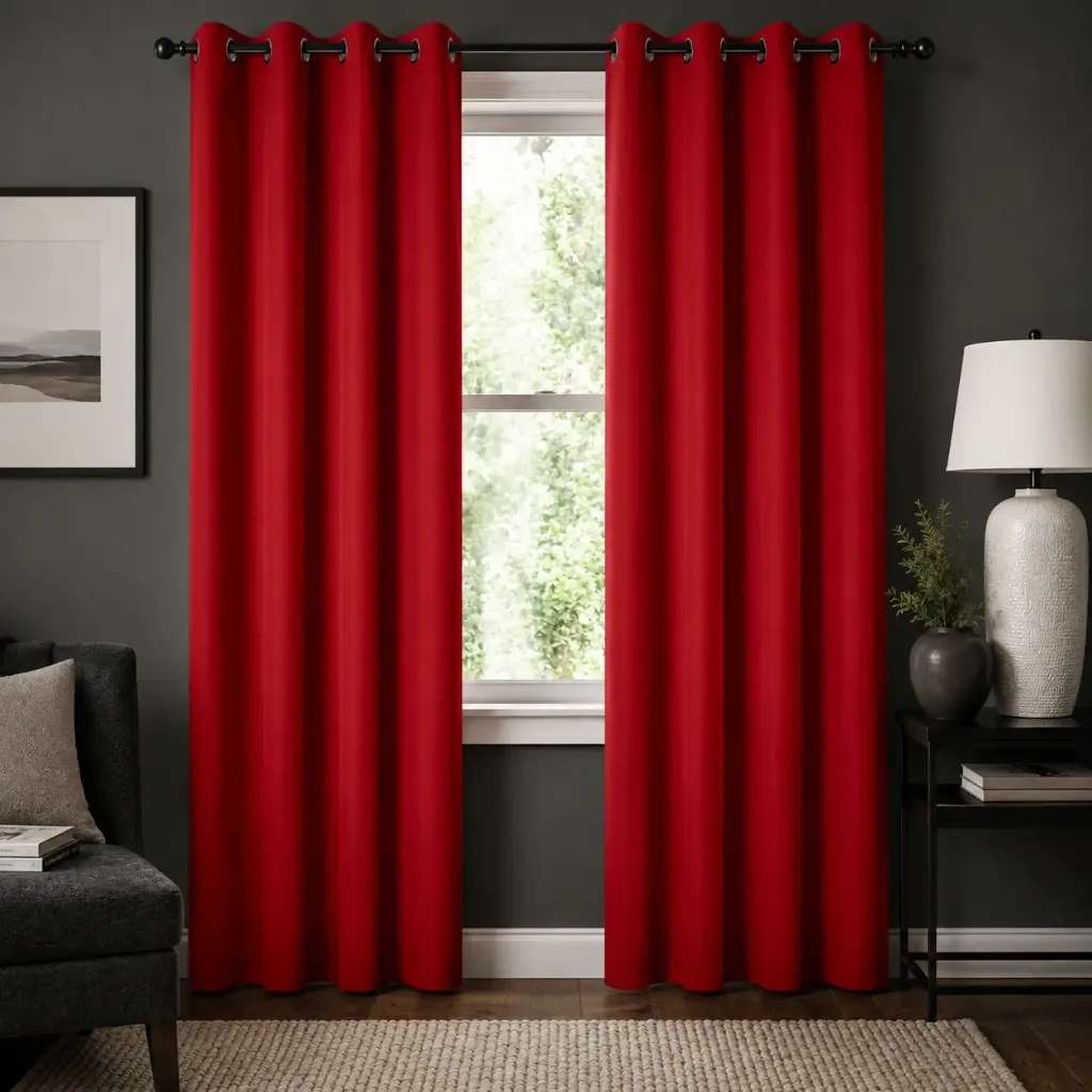 Riley 100% Blackout Grommet Panels 54" x 105" (Red)