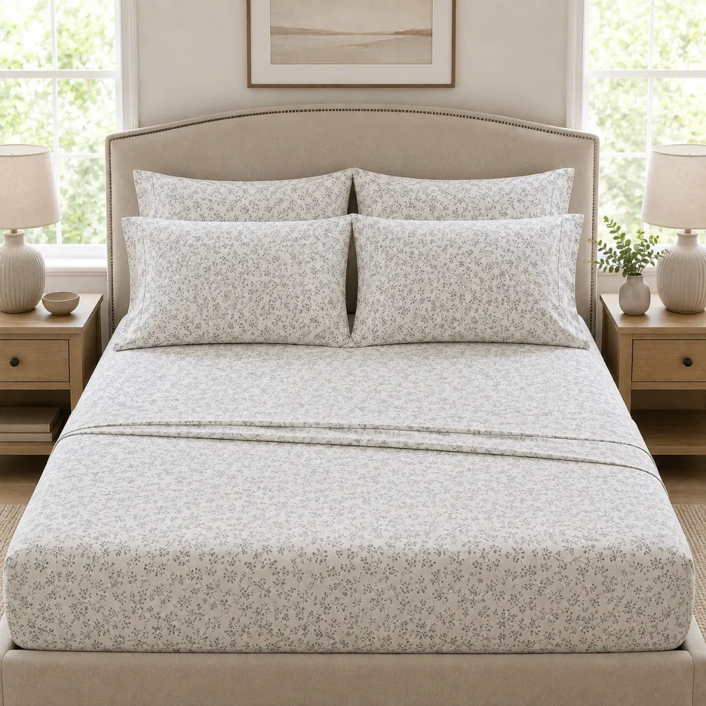 GH Collection 6 Piece Printed 100% Cotton Sheet Set 800 Series (Twin)