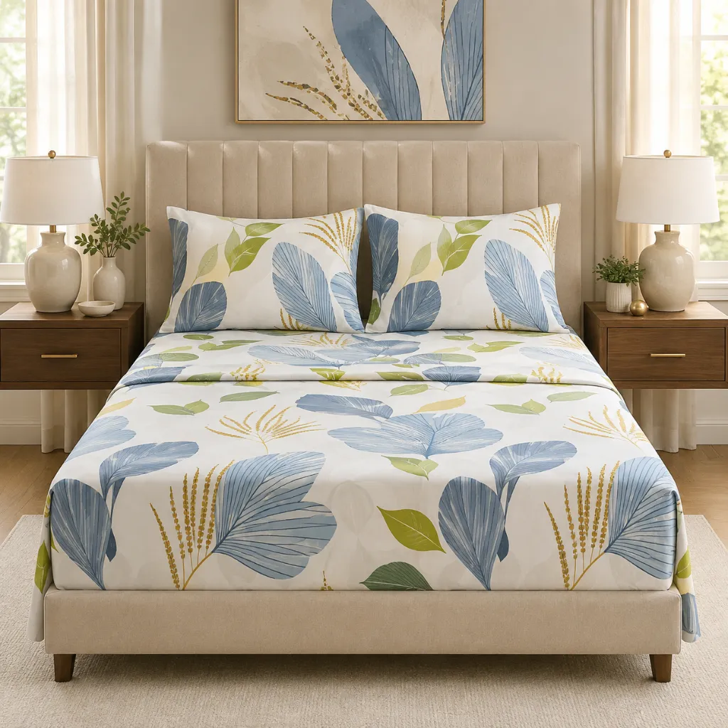 Glory 4 Piece Printed Wrinkle Free Sheet Set - King - 800