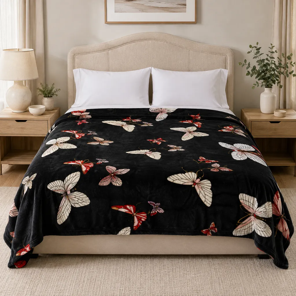 Mariposa Flannel Blanket (Queen)
