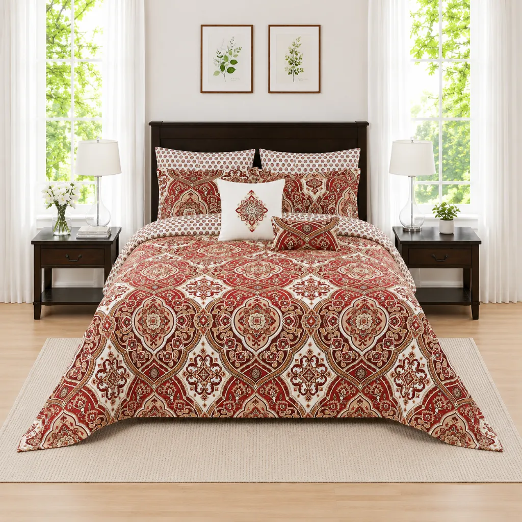 Wellington 9 Piece Printed Reversible Comforter