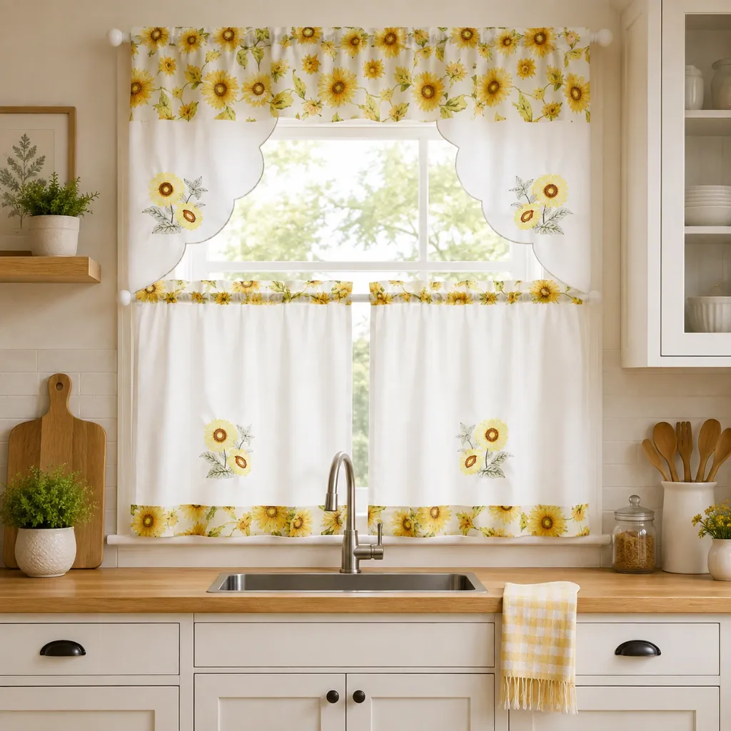 [KC-URBAN-SNFLWR] Urban Kitchen Curtain (Sunflower)