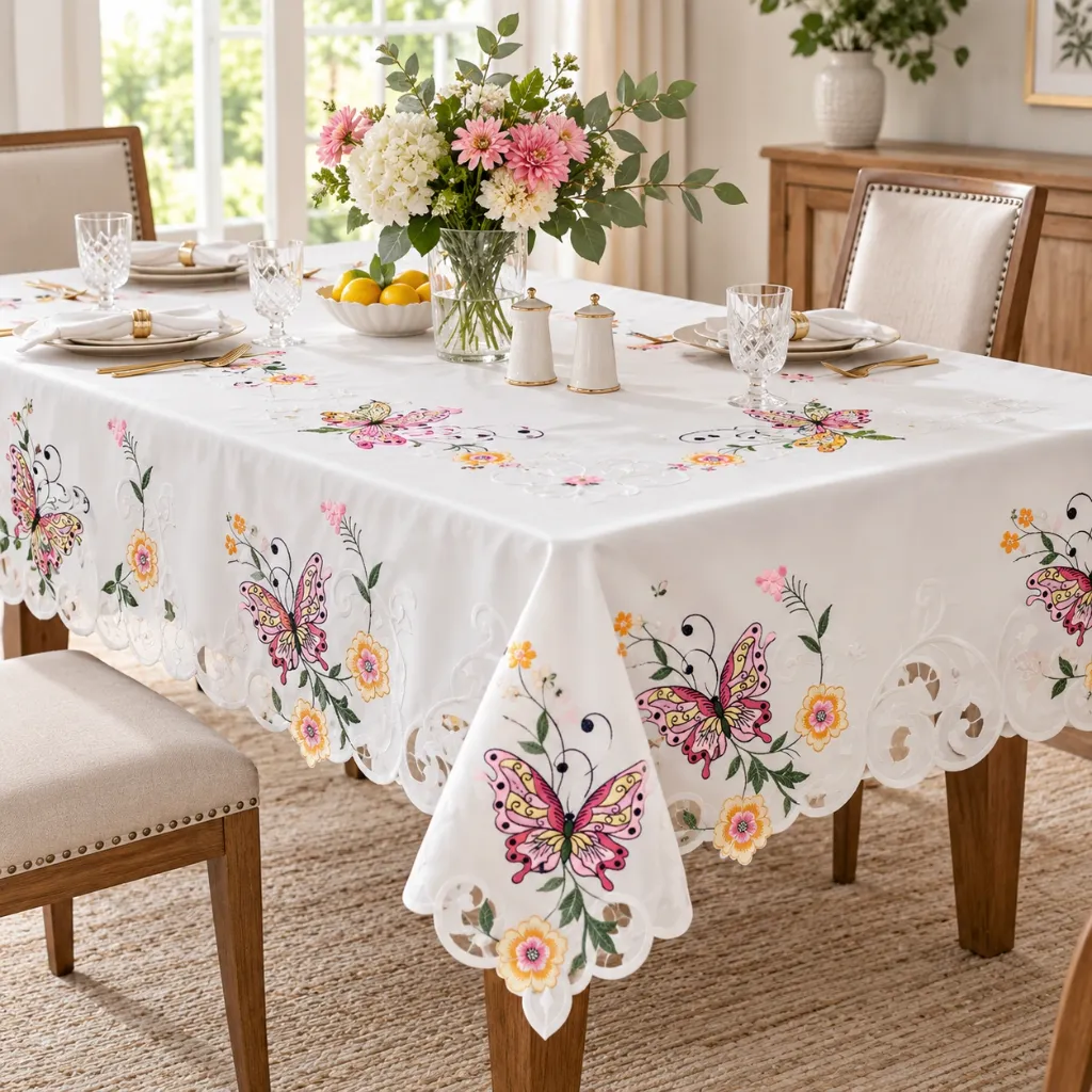 Embroidered Tablecloth 8368 (70" x 108")