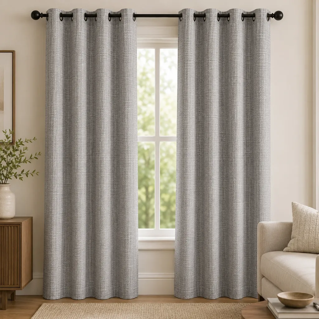 Divine Jacquard Grommet Window Panel 55" x 84" (Grey)