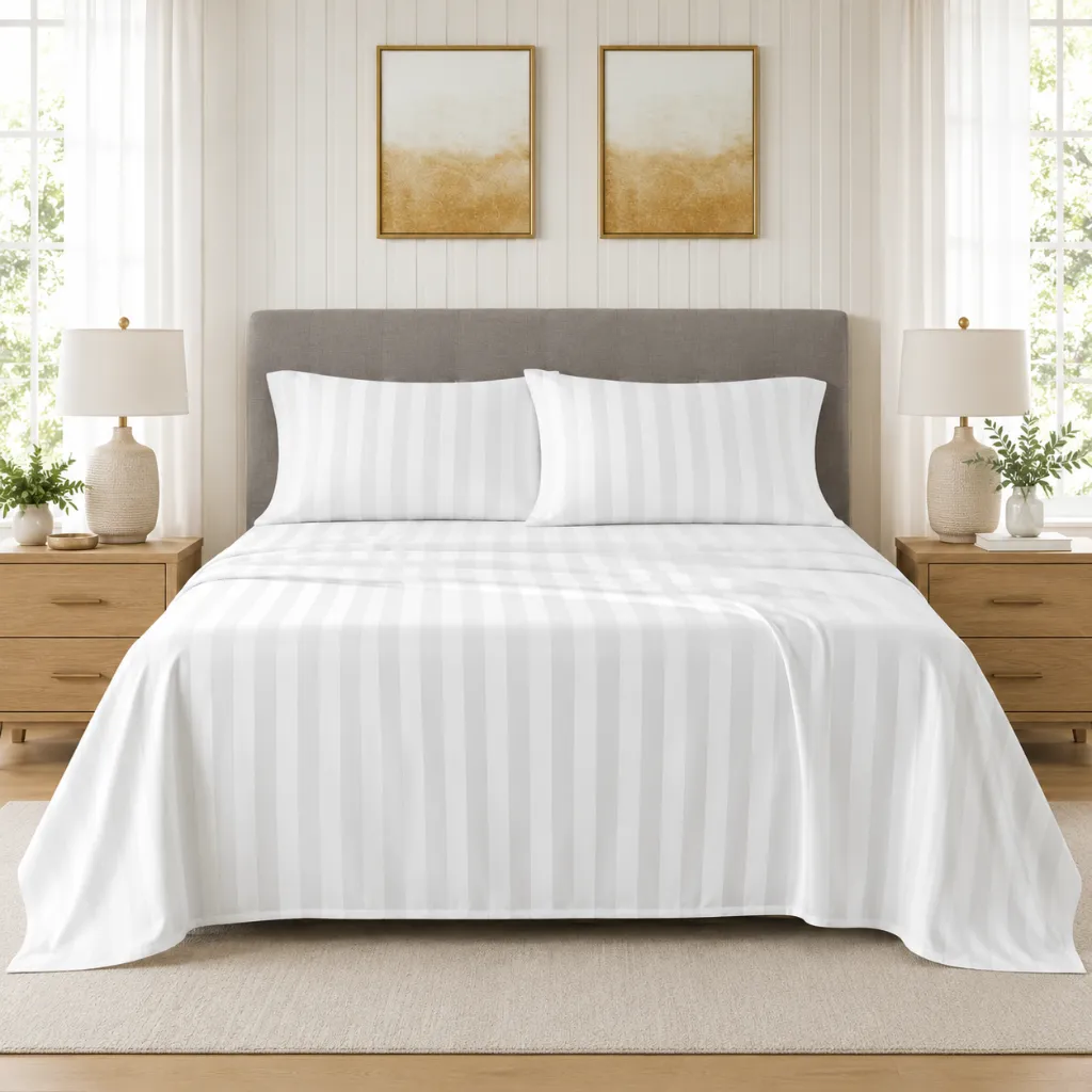Traditional Home Embossed Stripe Sheet Set (Twin)