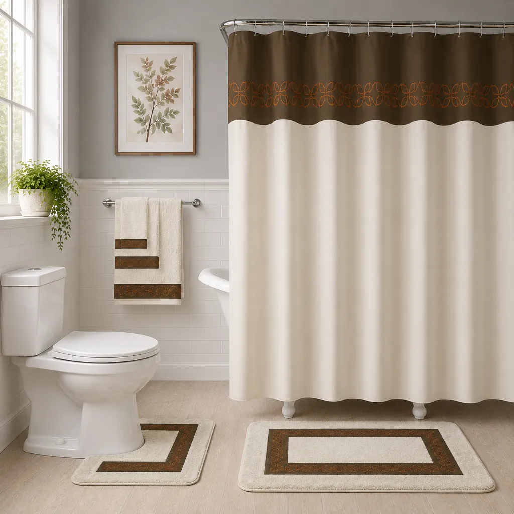 Golden 18 Piece Bathroom Set (3763 Beige)