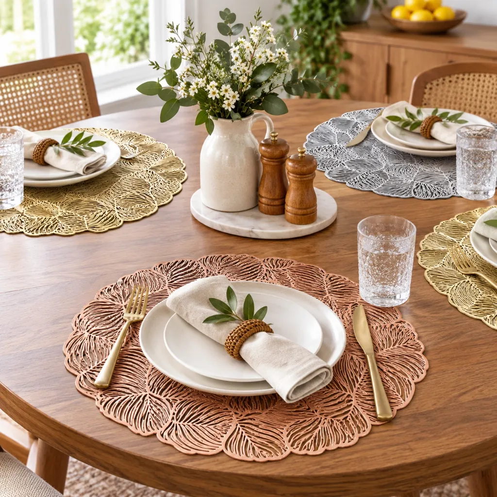 [TC-4PK-RND-6380] 4 Pack PVC Placemats 6380 (Round)