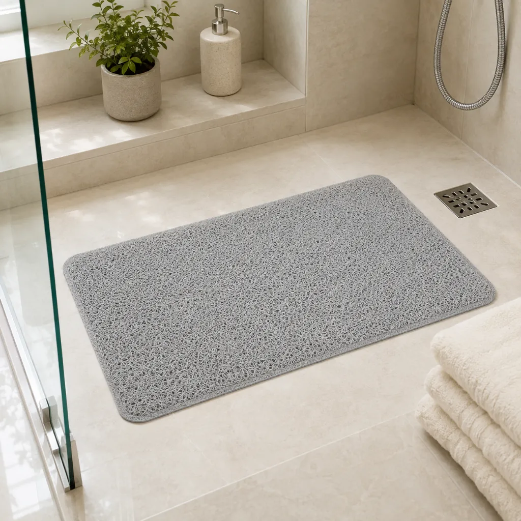 [BA-CH10617] 17"x30" Loofah Textured PVC Bathmat with 6 Suction Cups CH10617
