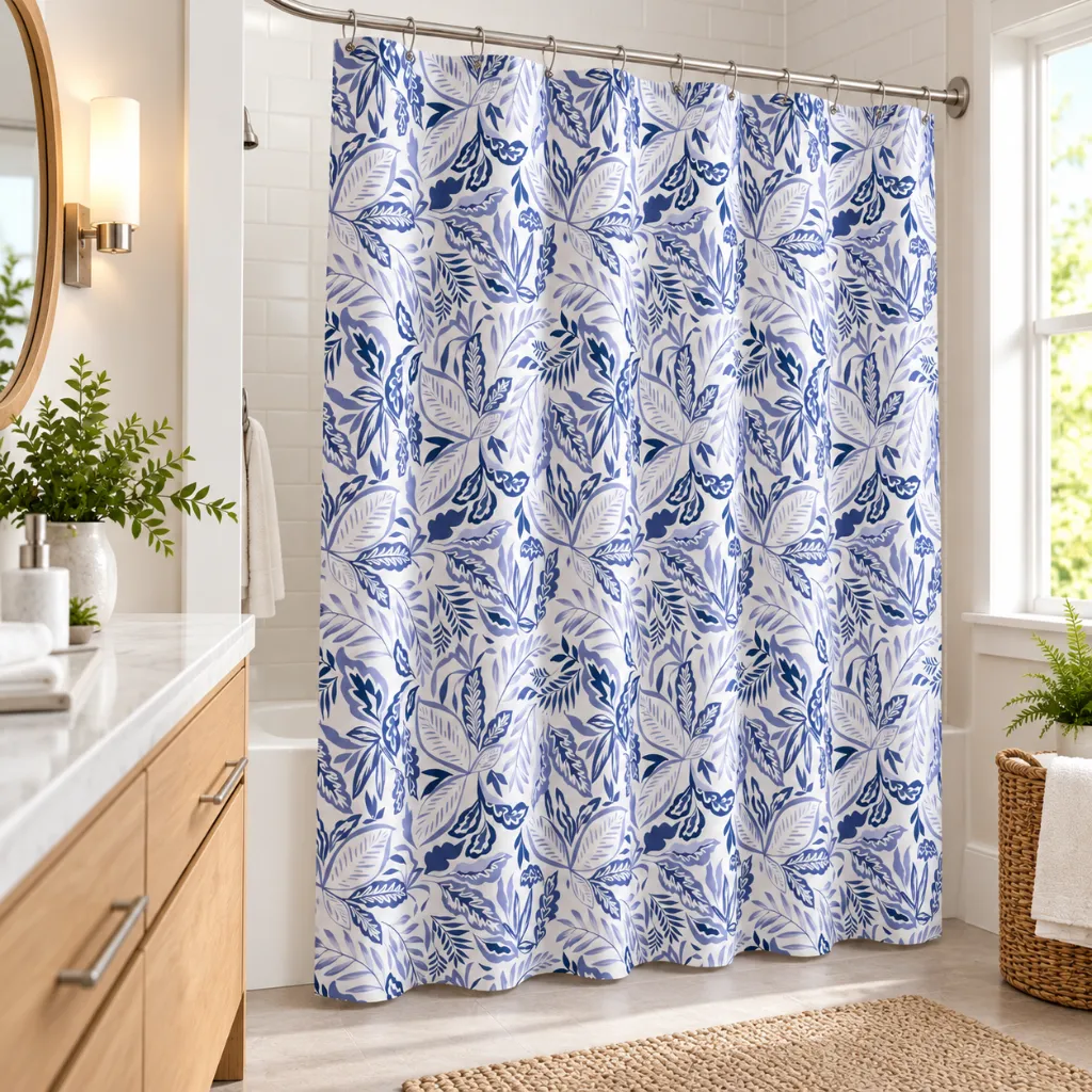 [PPR-SCS-13PC-HO] Printed 13 Piece Shower Curtain Set (Piper)