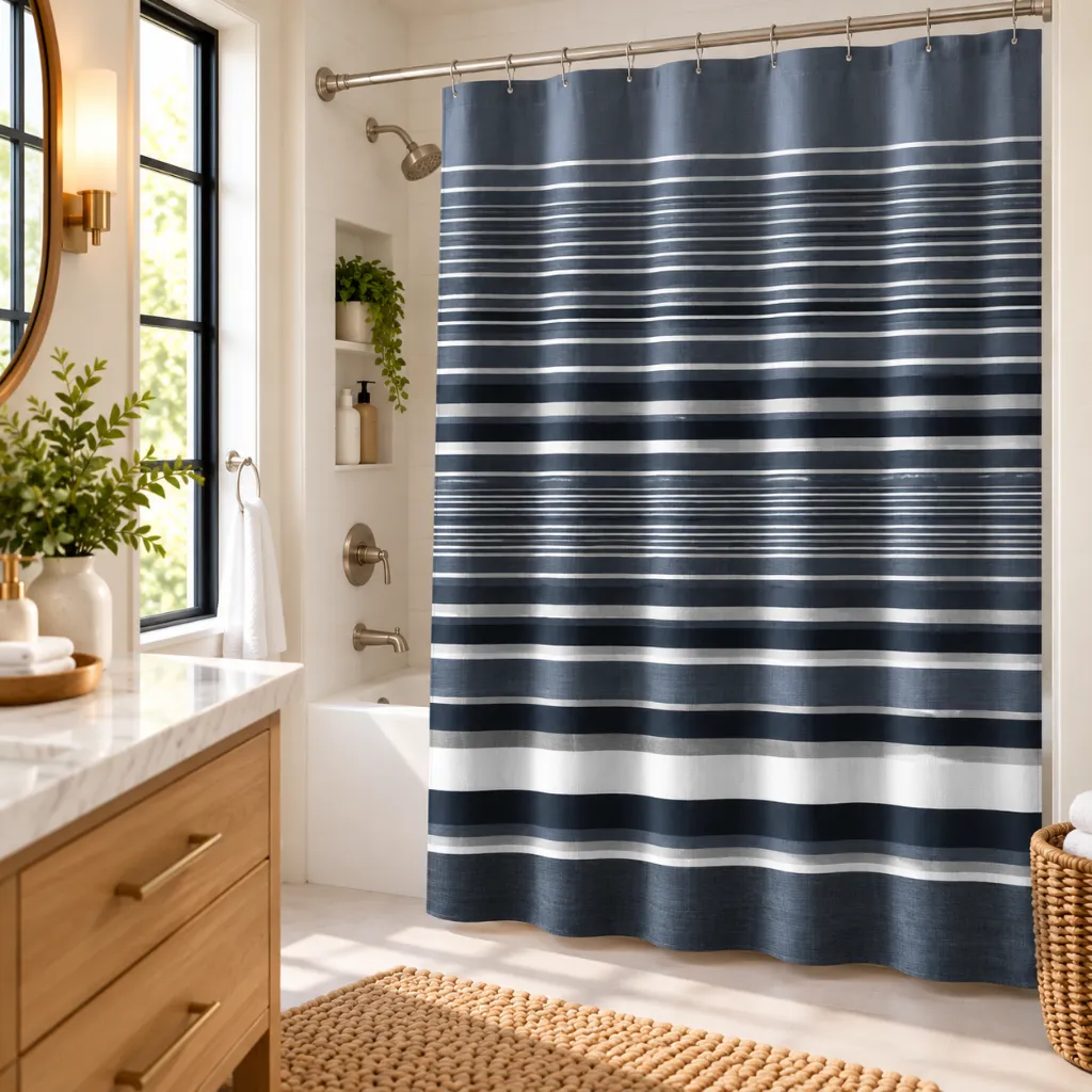 [SC-14PC- KENT] Kent 14 Piece Printed Shower Curtain Set
